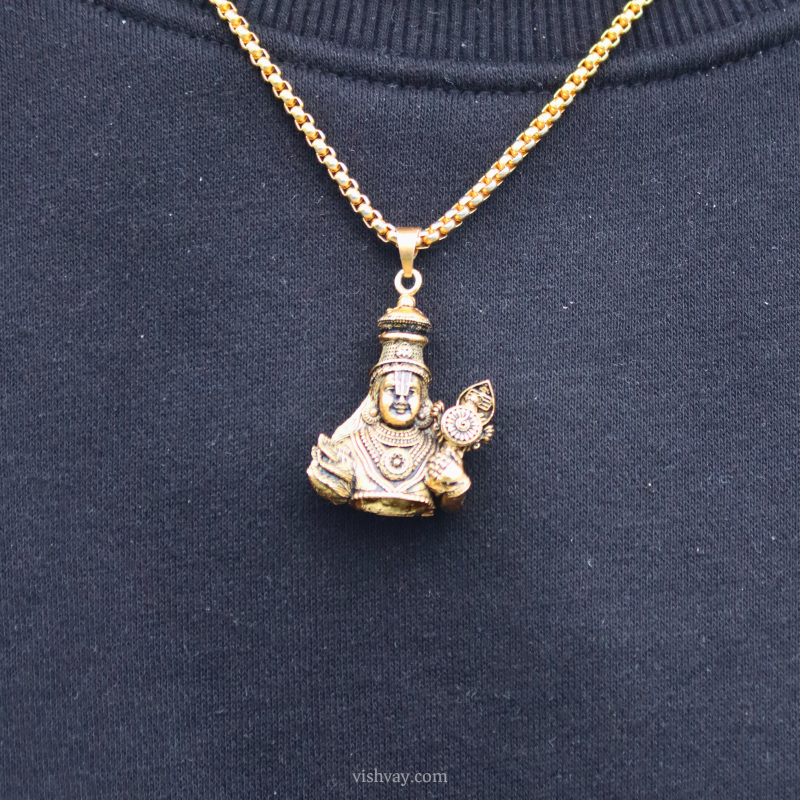 Gold Plated Tirupati Balaji Murugan Pendant | Sacred & Powerful