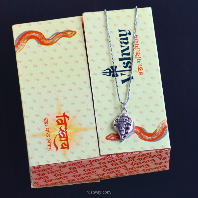 Krishna Vasudevaya Mantra Shankh Pendant Necklace