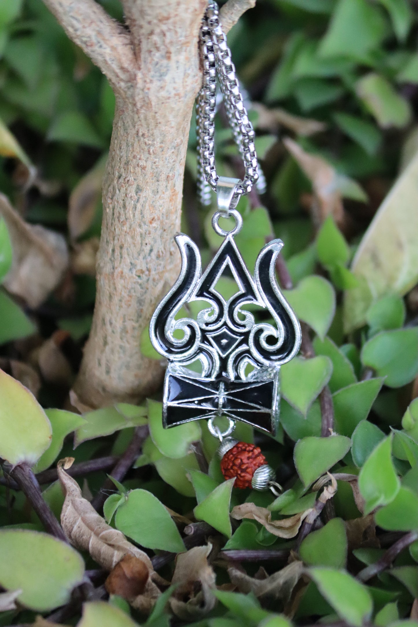 Silver Plated Trishul Rudraksha Pendant