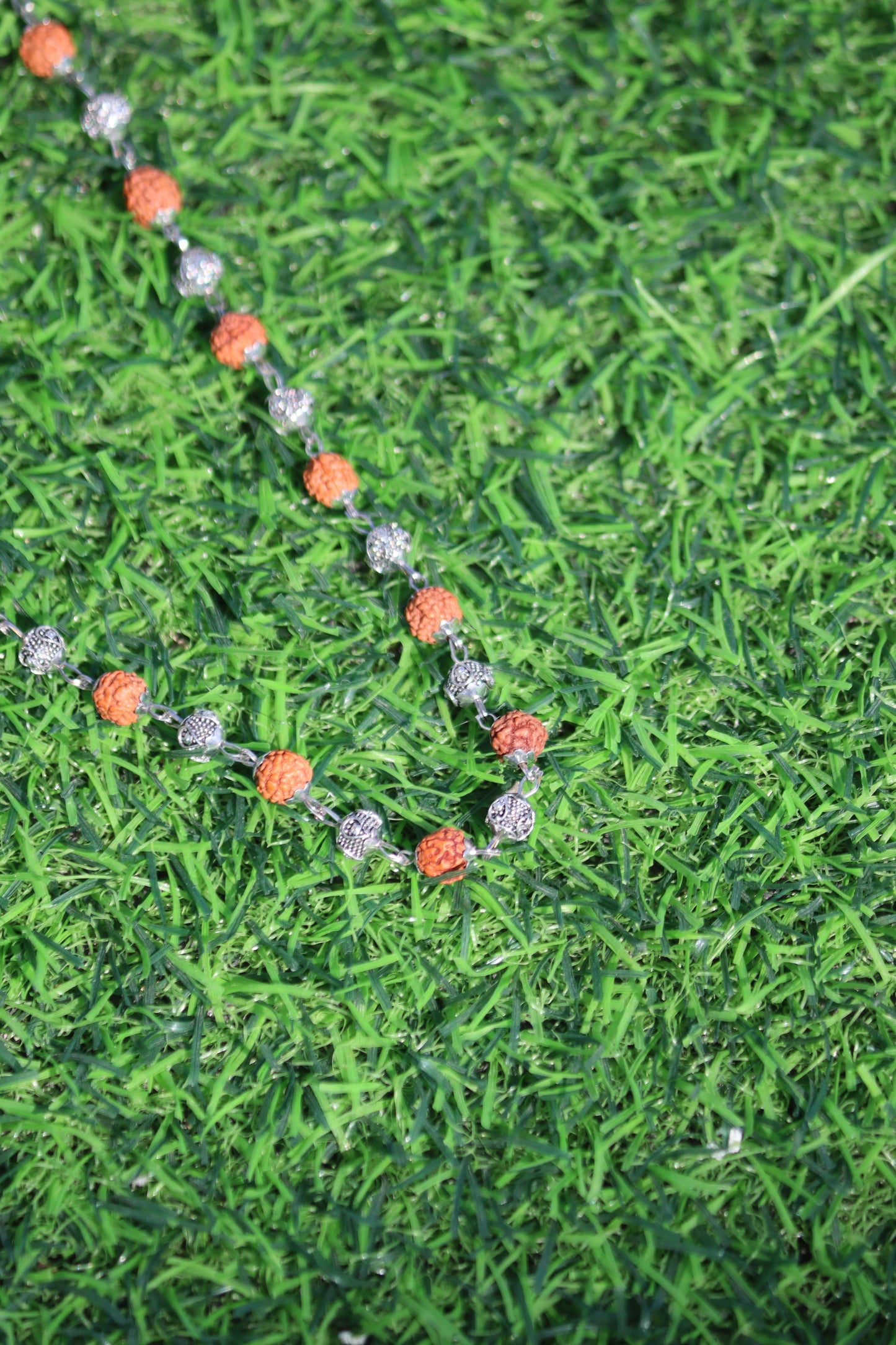 Silver Plated Rudraksha Vel Mala