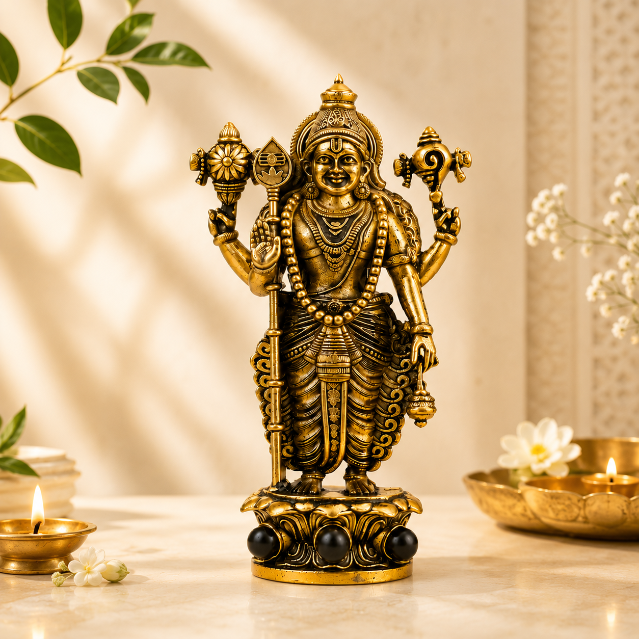 Murugan Ji Idol | Golden & Silver Finish Divine Murti