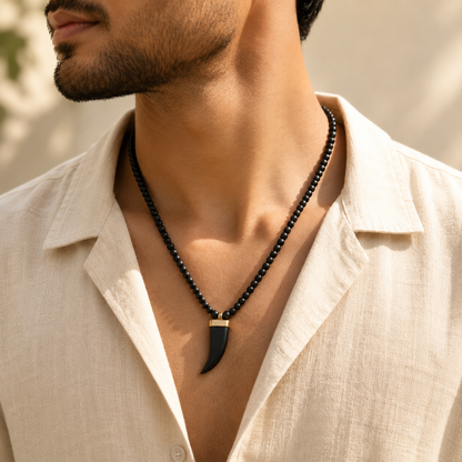 Karungali Teeth Necklace for Men & Women | Natural Ebony Wood Pendant