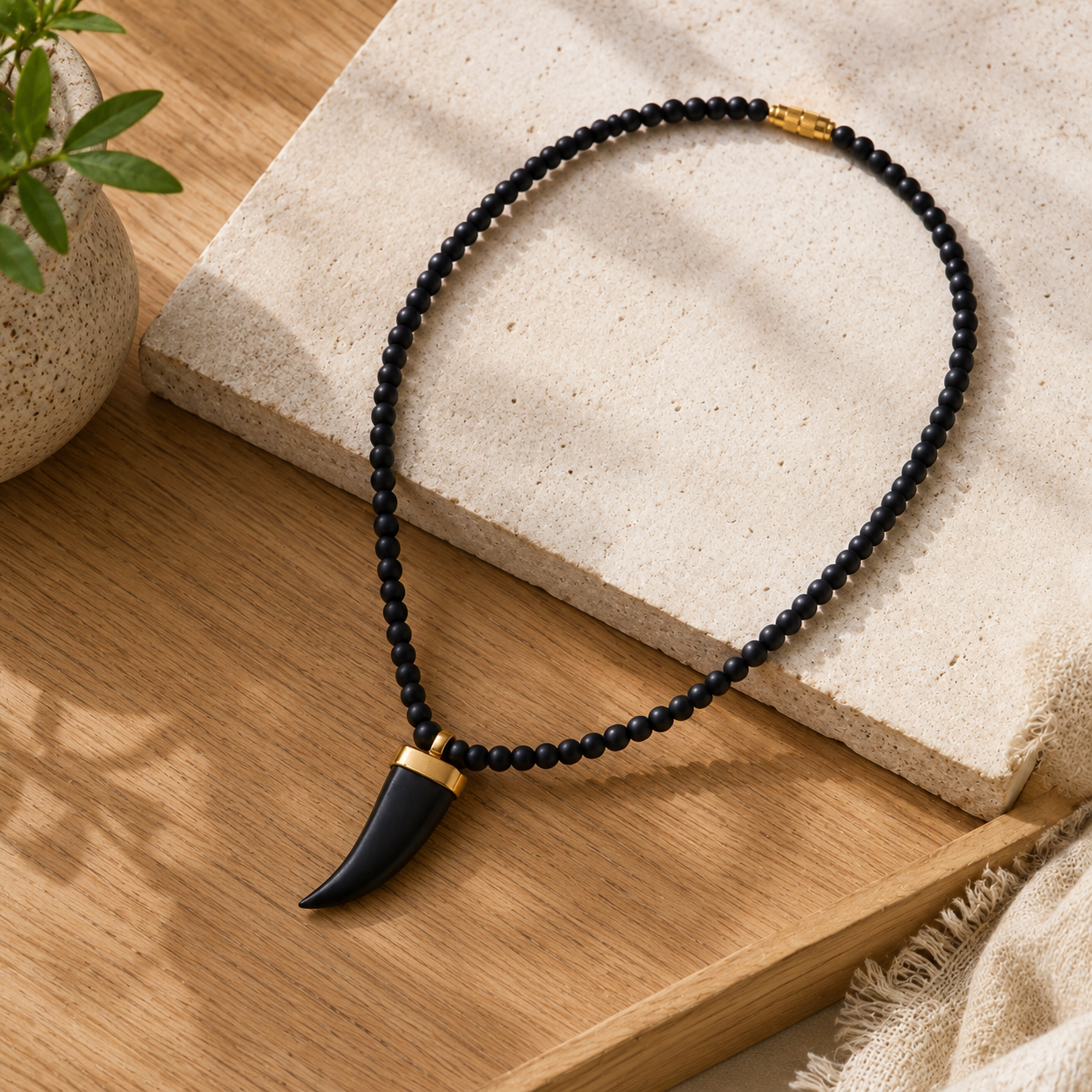 Karungali Teeth Necklace for Men & Women | Natural Ebony Wood Pendant