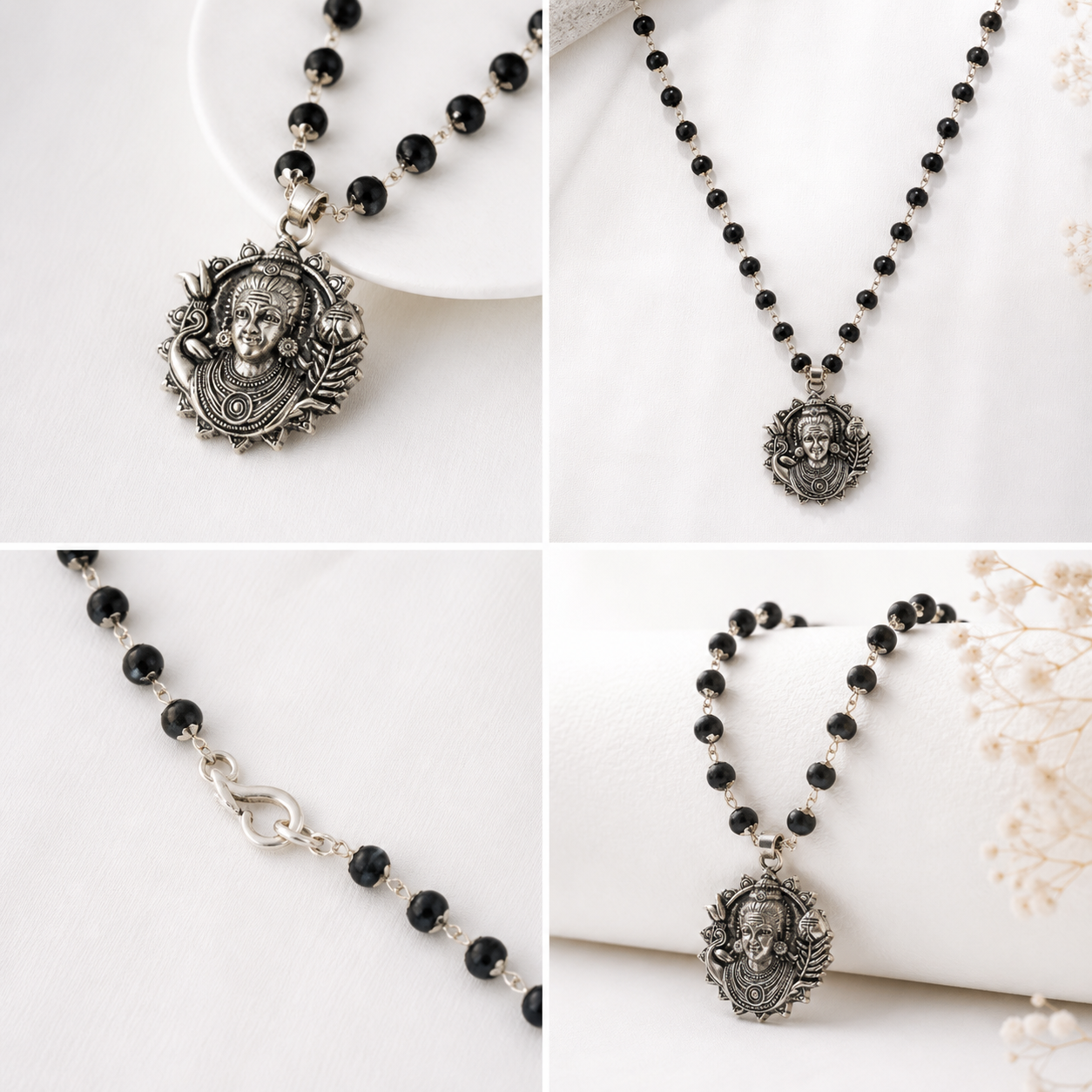 Karungali Mala with Lord Murugan Face Pendant | Divine Protection