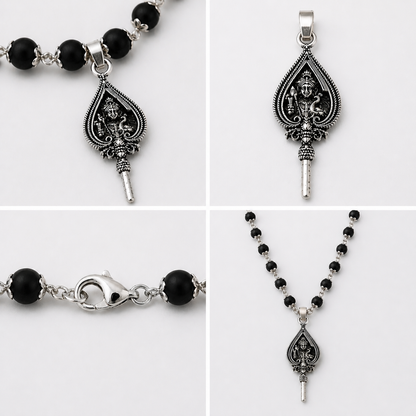 Karungali Mala with Murugan Vel Pendant | Spiritual Strength
