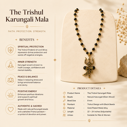Karungali Trishul Mala for Men & Women