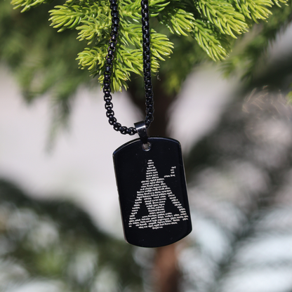 Shiv Tandav Stotram Engraved Pendant in Black Finish – Spiritual Necklace for Strength, Devotion & Divine Energy