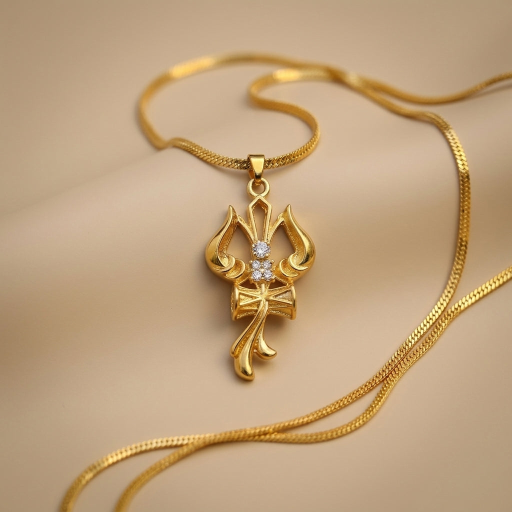 Trishul Om Damru Pendant with Chain | Power of Mahadev