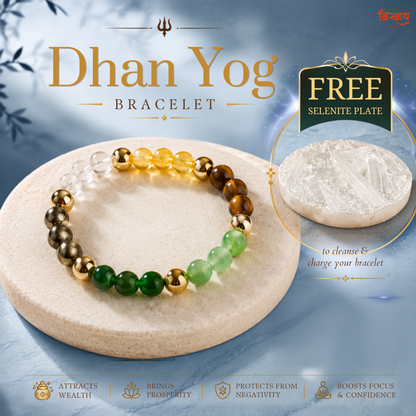 Dhanyog Bracelet with Free Raw Selenite Plate