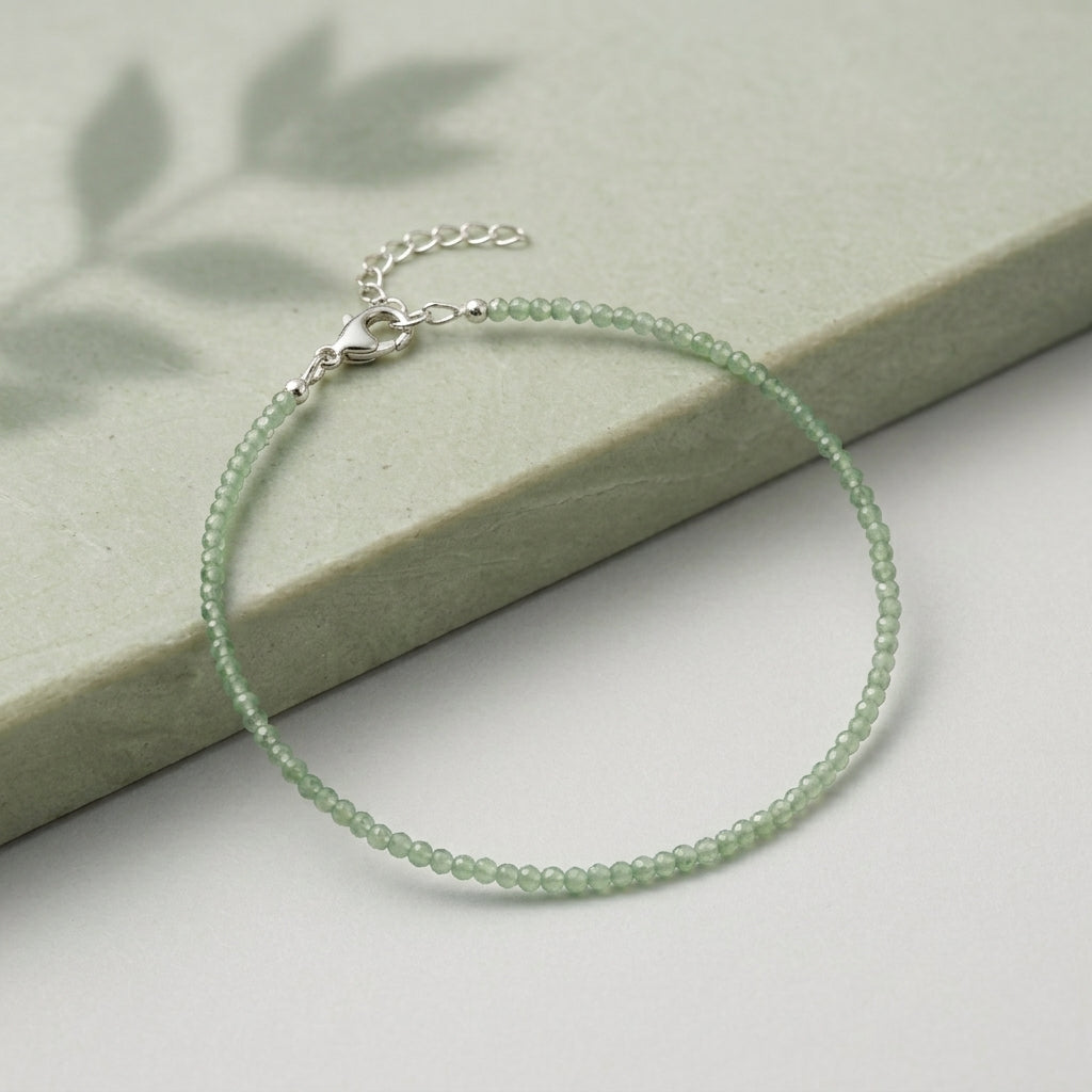 Natural Green Jade Anklet | Harmony, Balance &amp; Good Luck