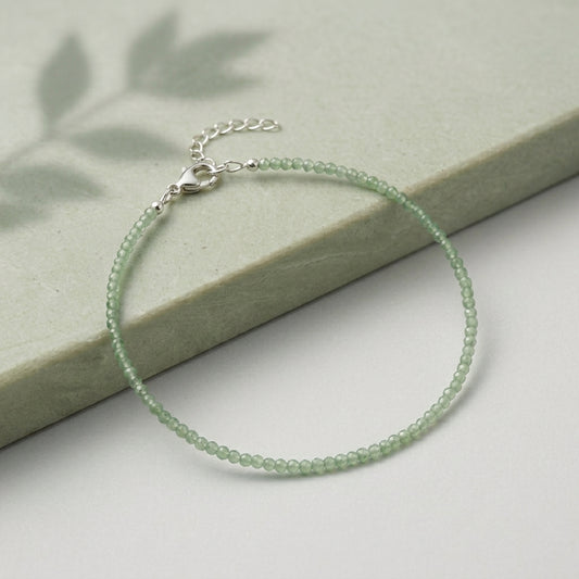 Natural Green Jade Anklet | Harmony, Balance &amp; Good Luck