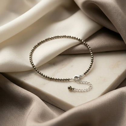 Natural Pyrite Anklet for Women | Attracts Wealth, Positivity & Good Energy