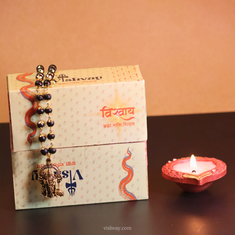 Golden Karungali Mala with Murgan Pendant