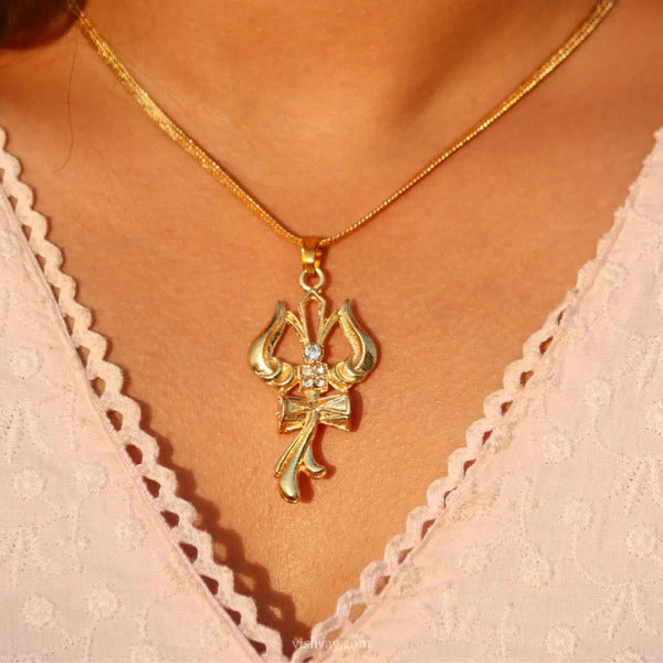 Trishul Om Damru Pendant with Chain | Power of Mahadev