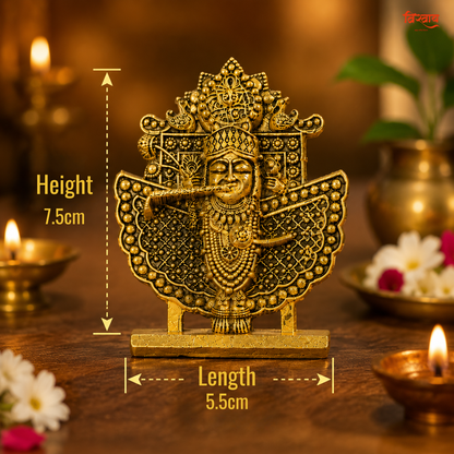 Siddh Sanwariya Seth Ji Golden-Finished Metal Idol