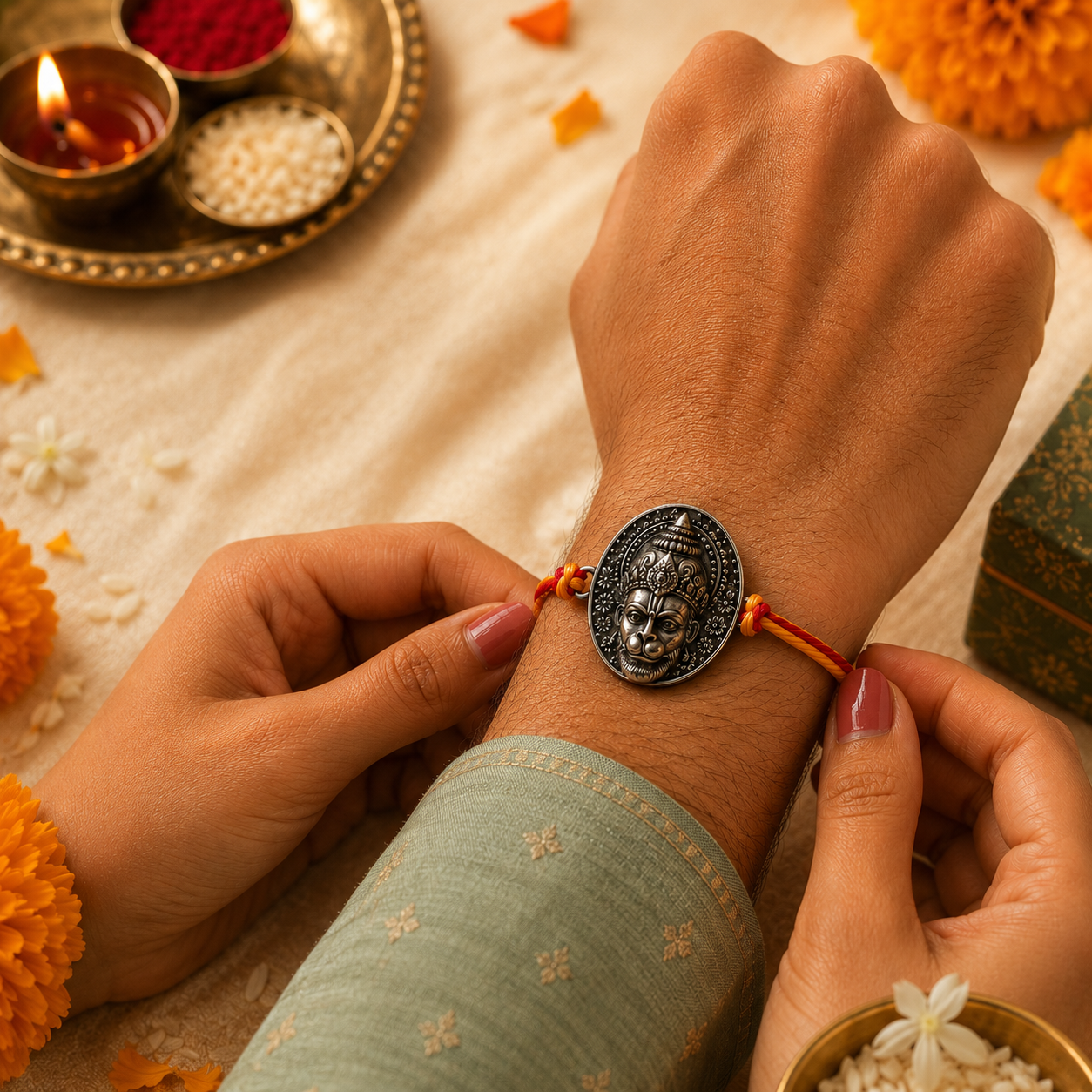 Divine Hanuman Blessings Rakhi