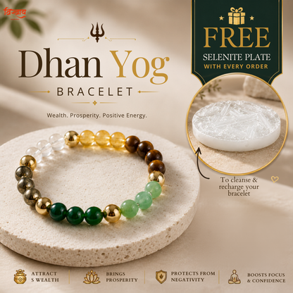 Dhanyog Bracelet with Free Raw Selenite Plate