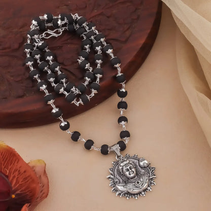 Authentic Karungali Mala with Murugan Face Pendant