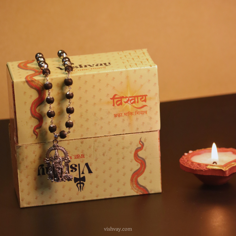 Karungali Malai with Silver Murugan Pendant