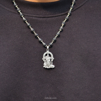 Karungali Malai with Silver Murugan Pendant