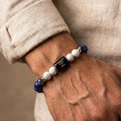 Libra (तुला) Zodiac Bracelet with FREE Raw Selenite Plate