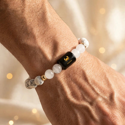 Cancer (कर्क) Zodiac Bracelet with FREE Raw Selenite Plate