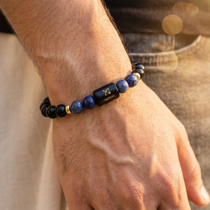 Sagittarius (धनु) Zodiac Bracelet with FREE Raw Selenite Plate
