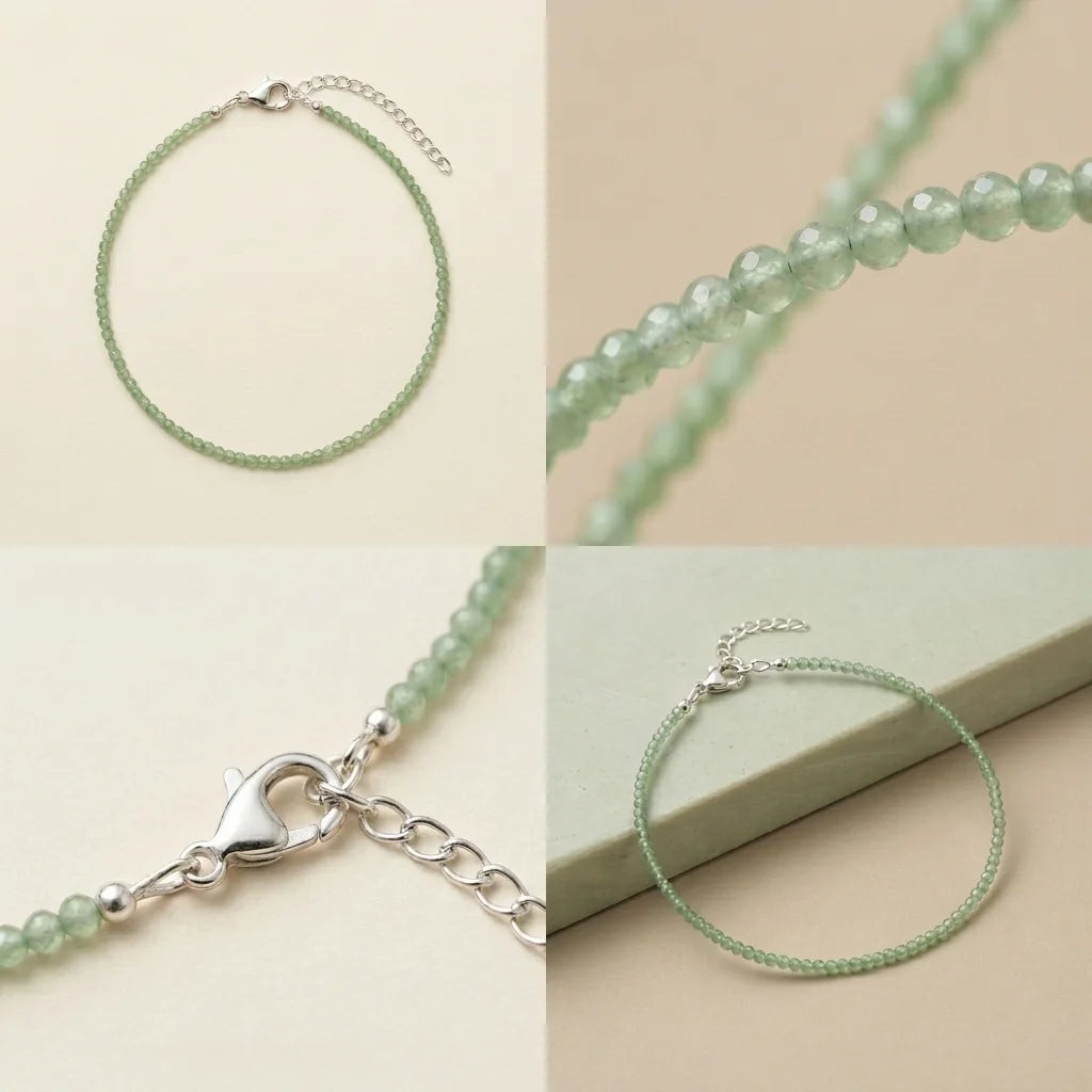 Natural Green Jade Anklet | Harmony, Balance &amp; Good Luck