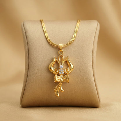 Trishul Om Damru Pendant with Chain | Power of Mahadev