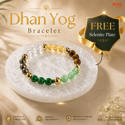 Dhanyog Bracelet with Free Raw Selenite Plate