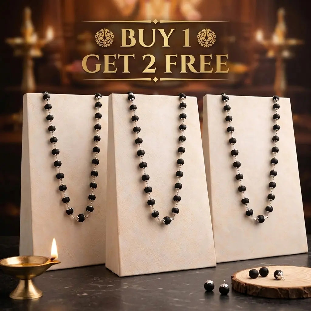Ebony Wood Karungali Mala – Silver Plated | Buy 1 Get 2 Free