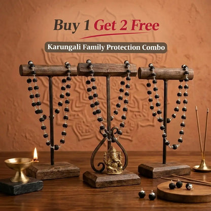 Ebony Wood Karungali Mala – Silver Plated | Buy 1 Get 2 Free