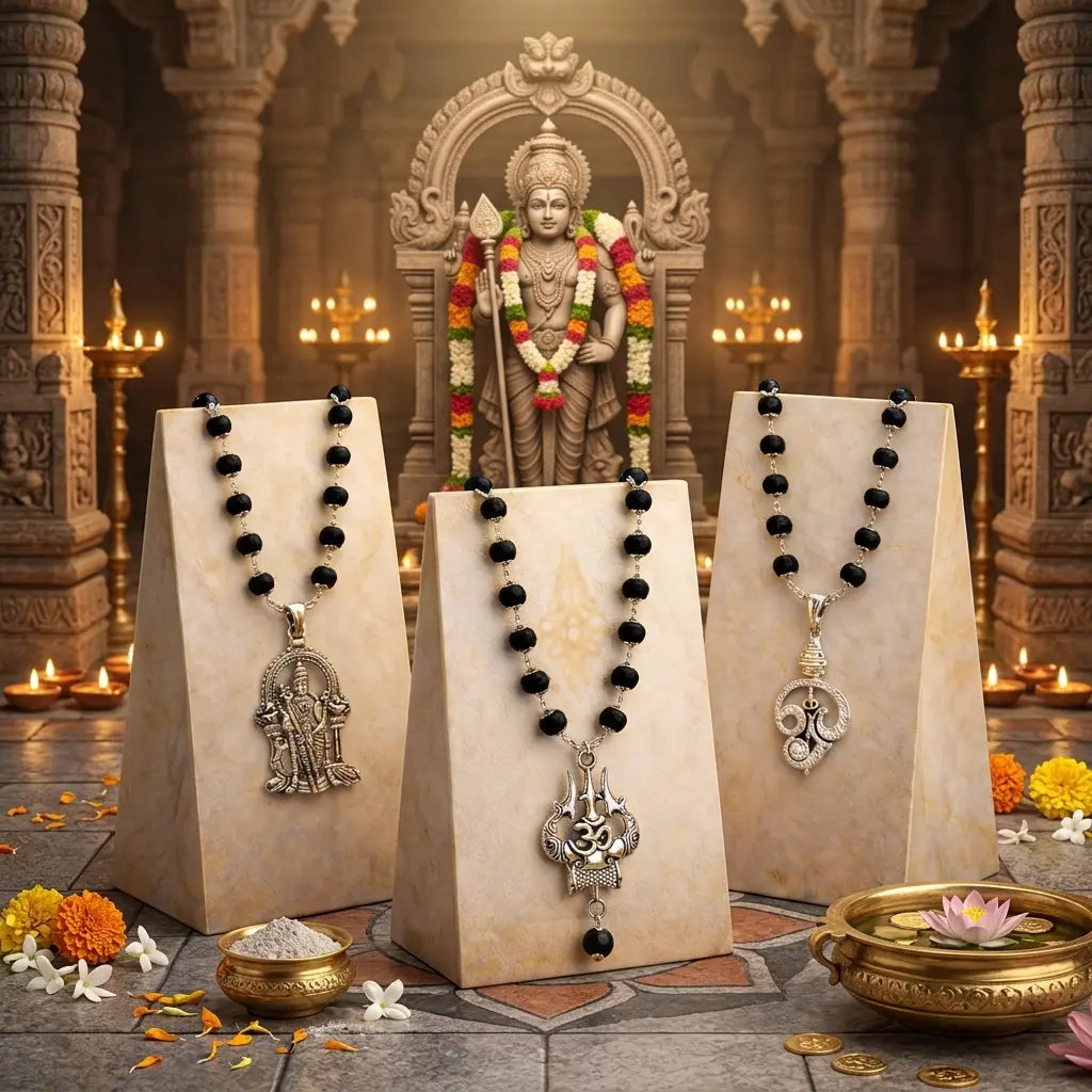 Premium Karungali Mala & Silver Locket Combo | (Buy 1 Get 2 Free)