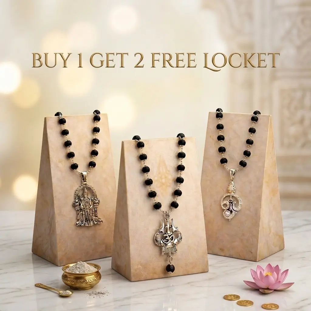 Premium Karungali Mala & Silver Locket Combo | (Buy 1 Get 2 Free)