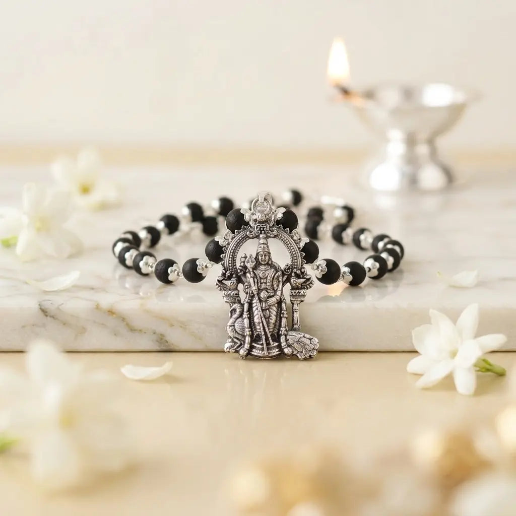 Premium Karungali Mala & Silver Locket Combo | (Buy 1 Get 2 Free)