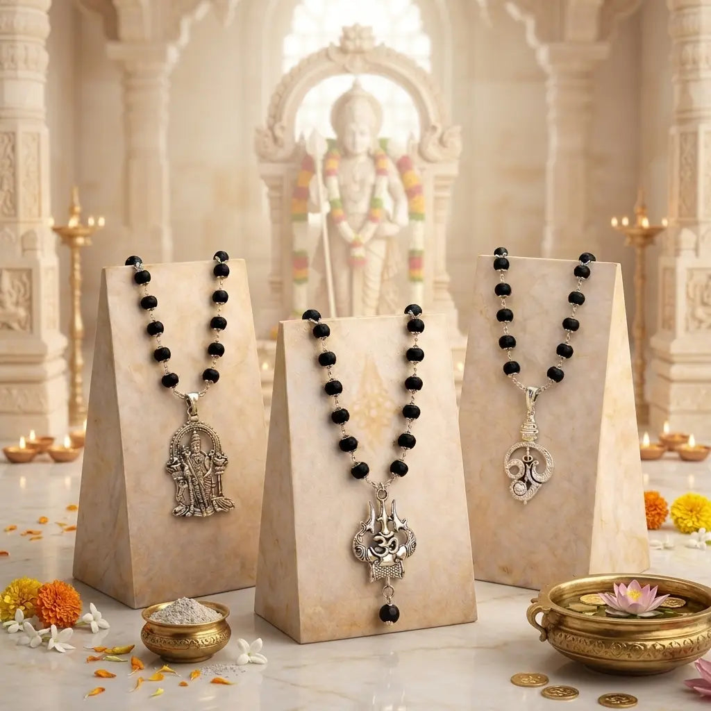 Premium Karungali Mala & Silver Locket Combo | (Buy 1 Get 2 Free)