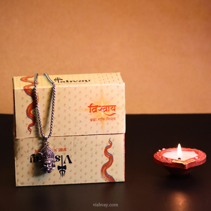 Khatushyam Locket with Silver Plated Chain