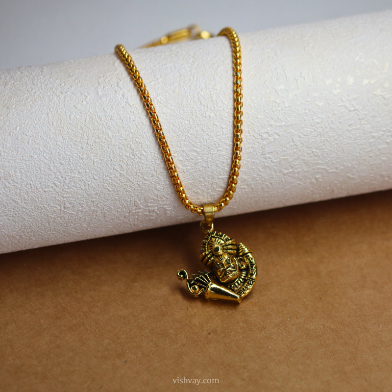 Khatushyam Locket with Gold Plated Chain