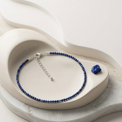 Natural Lapis Lazuli Anklet | Wisdom, Truth &amp; Inner Power