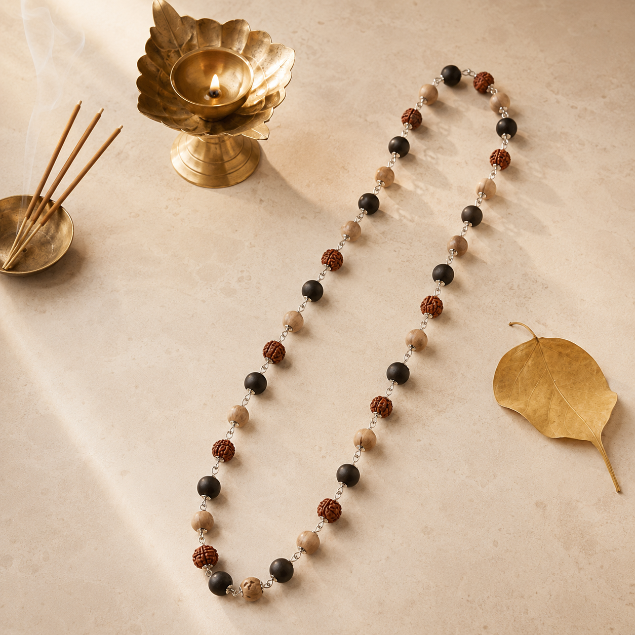 Original Rudraksh Karungali Tulsi Mala for Men & Women