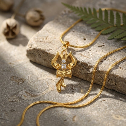 Trishul Om Damru Pendant with Chain | Power of Mahadev