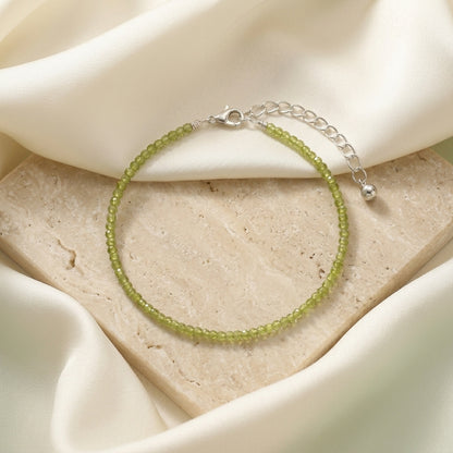 Natural Peridot Beads Anklet | Growth, Positivity &amp; Healing