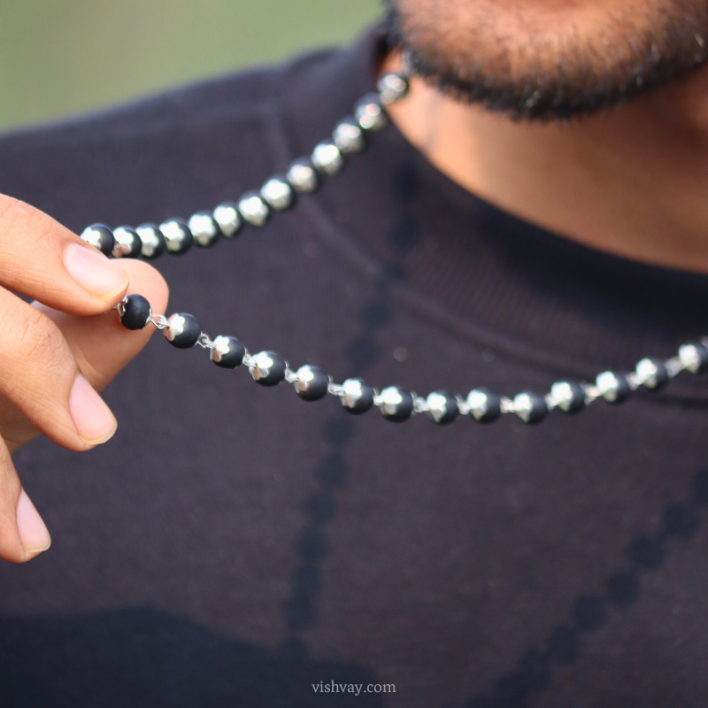 Silver Plated Karungali Mala