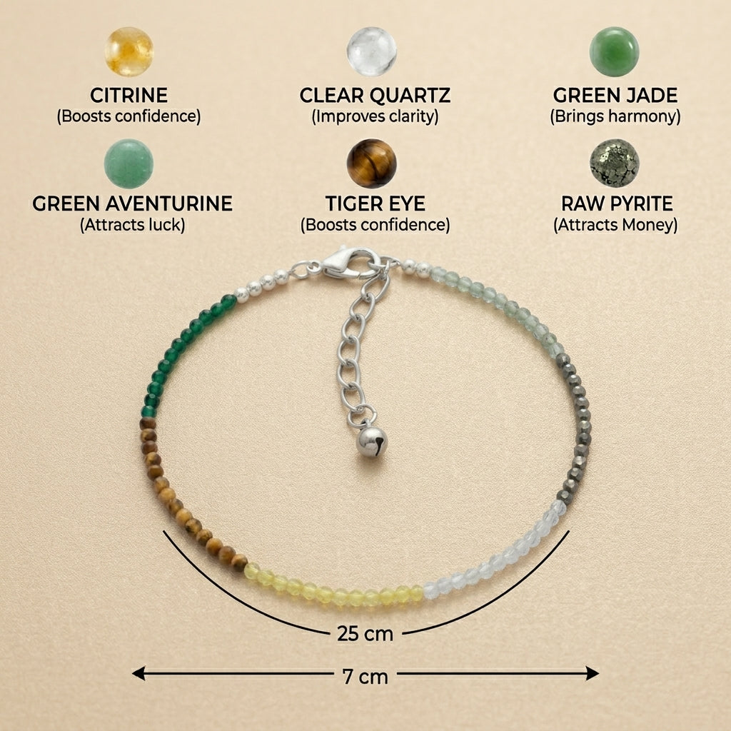 Dhanyog Gemstone Anklet | Prosperity & Wealth Attraction