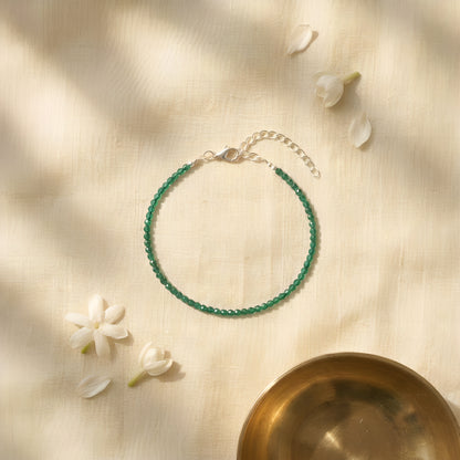 Natural Green Aventurine Anklet | Stone of Luck &amp; Opportunity