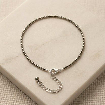 Natural Pyrite Anklet for Women | Attracts Wealth, Positivity & Good Energy