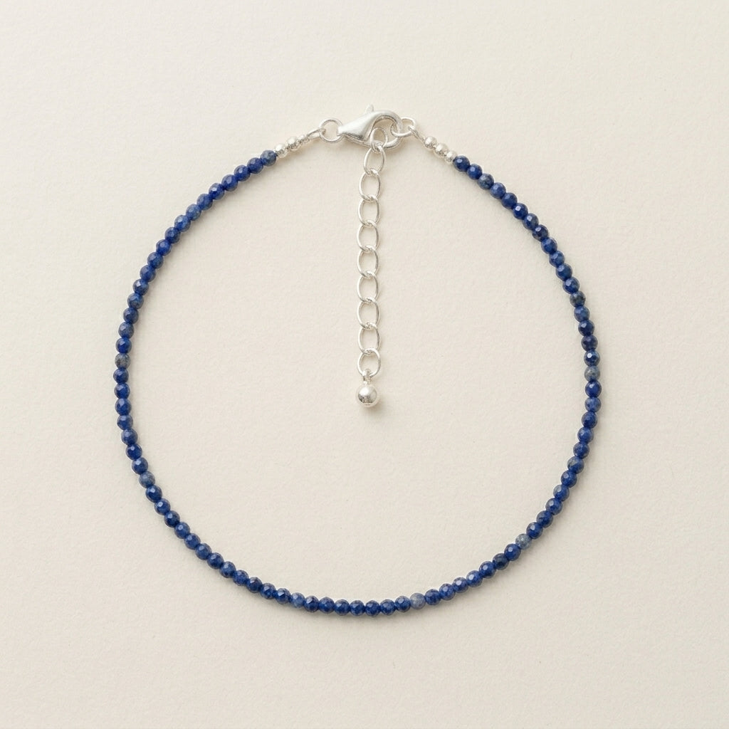 Natural Lapis Lazuli Anklet | Wisdom, Truth &amp; Inner Power