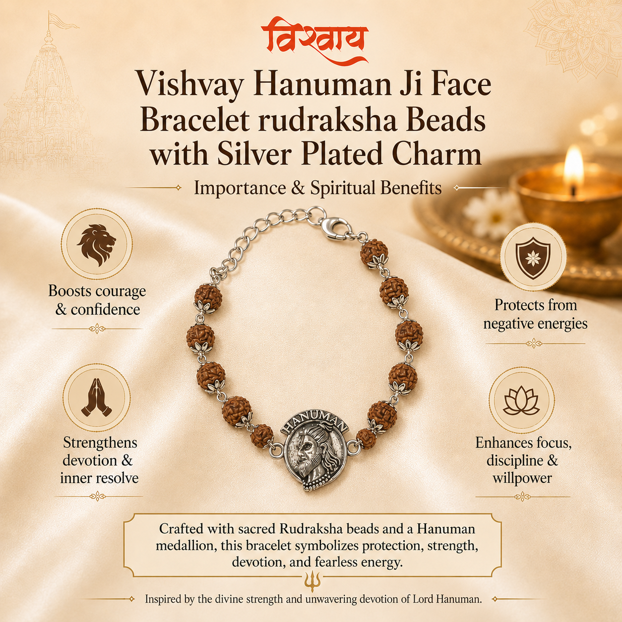 Hanuman Ji Face Bracelet