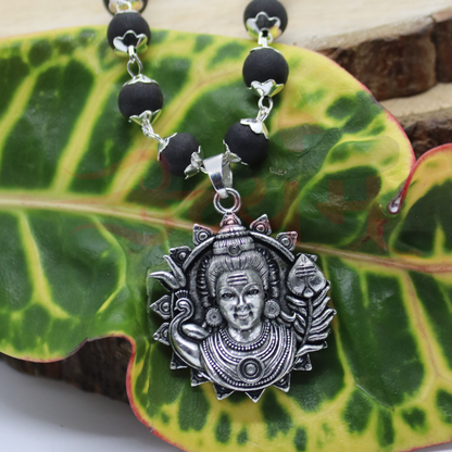 Authentic Karungali Mala with Murugan Face Pendant