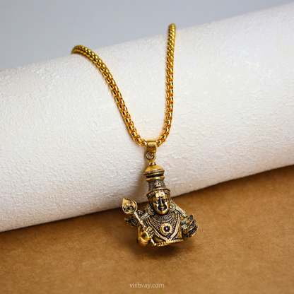 Golden Tirupati Balaji Murugan Pendant